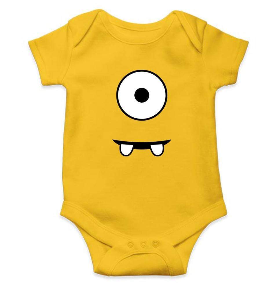 Minion Eye and Teeth Rompers for Baby Girl- FunkyTradition FunkyTradition