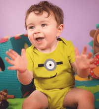 Load image into Gallery viewer, Minion Smile Rompers for Baby Boy- FunkyTradition FunkyTradition
