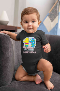 Custom Name 11 Month Birthday Teddy Design Rompers for Baby Boy- KidsFashionVilla