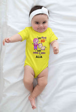 Load image into Gallery viewer, Custom Name My First Eid With Ammi And Abbu Rompers for Baby Girl- KidsFashionVilla
