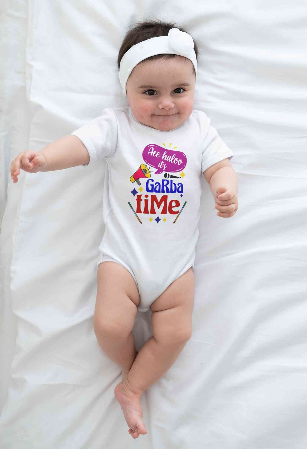 Ae Haloo Its Garba Time Navratri Rompers for Baby Girl- KidsFashionVilla