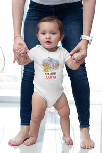 Custom Name 10 Month Birthday Teddy Design Rompers for Baby Girl- KidsFashionVilla