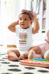 Custom Name 9 Month Birthday Teddy Design Rompers for Baby Girl- KidsFashionVilla