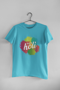 Happy Holi Women Half Sleeves T-shirt- KidsFashionVilla