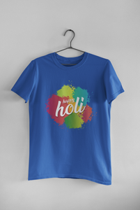 Happy Holi Women Half Sleeves T-shirt- KidsFashionVilla