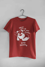 Load image into Gallery viewer, Never Give Up On Your Dream Keep Sleeping  Funny Graphic Quotes Mens Half Sleeves T-shirt- KidsFashionVilla
