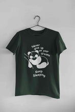 Load image into Gallery viewer, Never Give Up On Your Dream Keep Sleeping  Funny Graphic Quotes Mens Half Sleeves T-shirt- KidsFashionVilla
