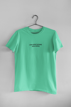 Load image into Gallery viewer, Low Expectations High Hopes Quotes Women Half Sleeves T-shirt- KidsFashionVilla
