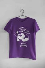 Load image into Gallery viewer, Never Give Up On Your Dream Keep Sleeping  Funny Graphic Quotes Mens Half Sleeves T-shirt- KidsFashionVilla
