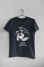 Load image into Gallery viewer, Never Give Up On Your Dream Keep Sleeping  Funny Graphic Quotes Mens Half Sleeves T-shirt- KidsFashionVilla
