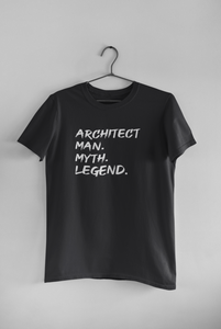Architect Man Myth Legend Architect Profession Mens Half Sleeves T-shirt- KidsFashionVilla