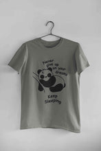 Load image into Gallery viewer, Never Give Up On Your Dream Keep Sleeping  Funny Graphic Quotes Mens Half Sleeves T-shirt- KidsFashionVilla
