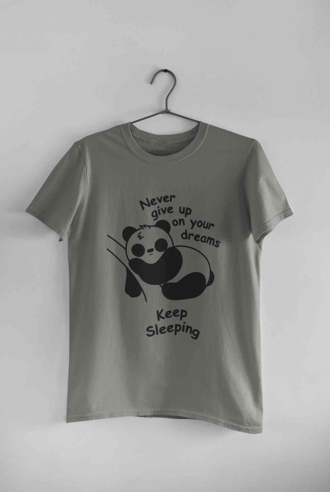 Never Give Up On Your Dream Keep Sleeping  Funny Graphic Quotes Mens Half Sleeves T-shirt- KidsFashionVilla