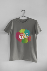 Happy Holi Women Half Sleeves T-shirt- KidsFashionVilla