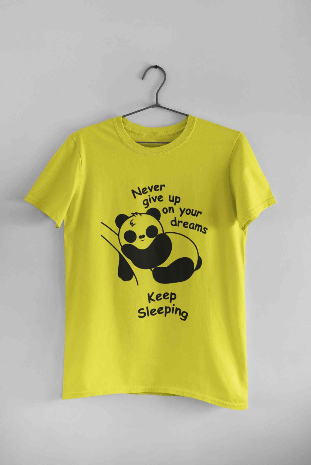 Never Give Up On Your Dream Keep Sleeping  Funny Graphic Quotes Mens Half Sleeves T-shirt- KidsFashionVilla