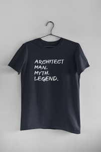 Architect Man Myth Legend Architect Profession Mens Half Sleeves T-shirt- KidsFashionVilla