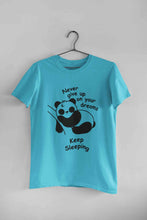 Load image into Gallery viewer, Never Give Up On Your Dream Keep Sleeping  Funny Graphic Quotes Mens Half Sleeves T-shirt- KidsFashionVilla
