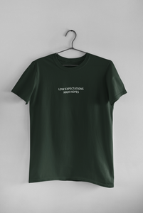 Low Expectations High Hopes Quotes Women Half Sleeves T-shirt- KidsFashionVilla