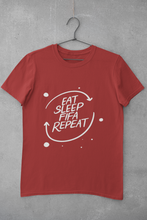 Load image into Gallery viewer, Eat Sleep Repeat  Mens Half Sleeves T-shirt- KidsFashionVilla
