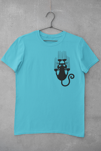 Sliding Cat Women Half Sleeves T-shirt- KidsFashionVilla
