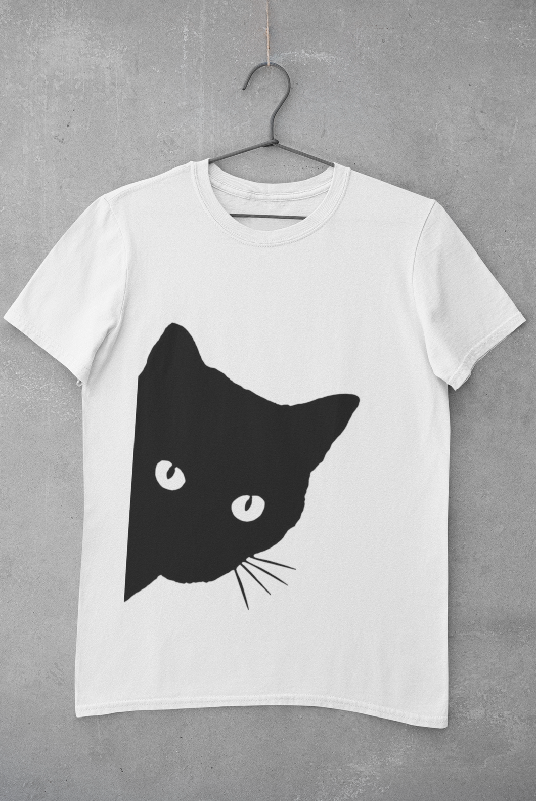 Peeking Cat Women Half Sleeves T-shirt- KidsFashionVilla