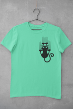 Load image into Gallery viewer, Sliding Cat Mens Half Sleeves T-shirt- KidsFashionVilla
