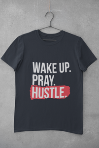 Wake Pray Hustle Mens Half Sleeves T-shirt- KidsFashionVilla