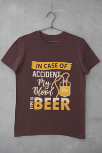 My Blood Type Is Beer Women Half Sleeves T-shirt- KidsFashionVilla