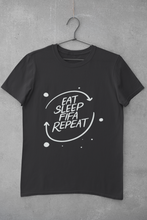 Load image into Gallery viewer, Eat Sleep Repeat Women Half Sleeves T-shirt- KidsFashionVilla
