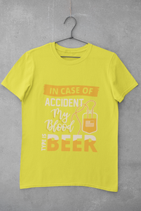 My Blood Type Is Beer Women Half Sleeves T-shirt- KidsFashionVilla