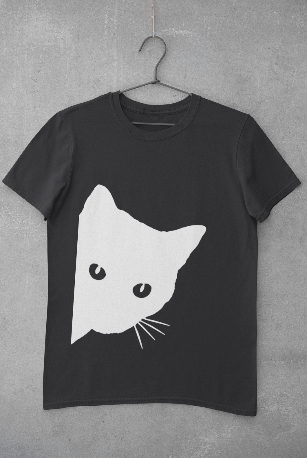 Peeking Cat Women Half Sleeves T-shirt- KidsFashionVilla