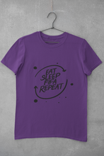 Load image into Gallery viewer, Eat Sleep Repeat  Mens Half Sleeves T-shirt- KidsFashionVilla
