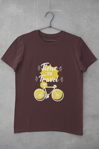 Time To Travel Mens Half Sleeves T-shirt- KidsFashionVilla
