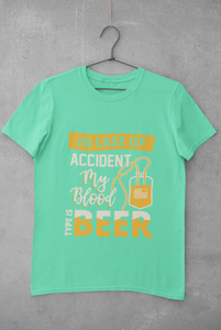 My Blood Type Is Beer Women Half Sleeves T-shirt- KidsFashionVilla