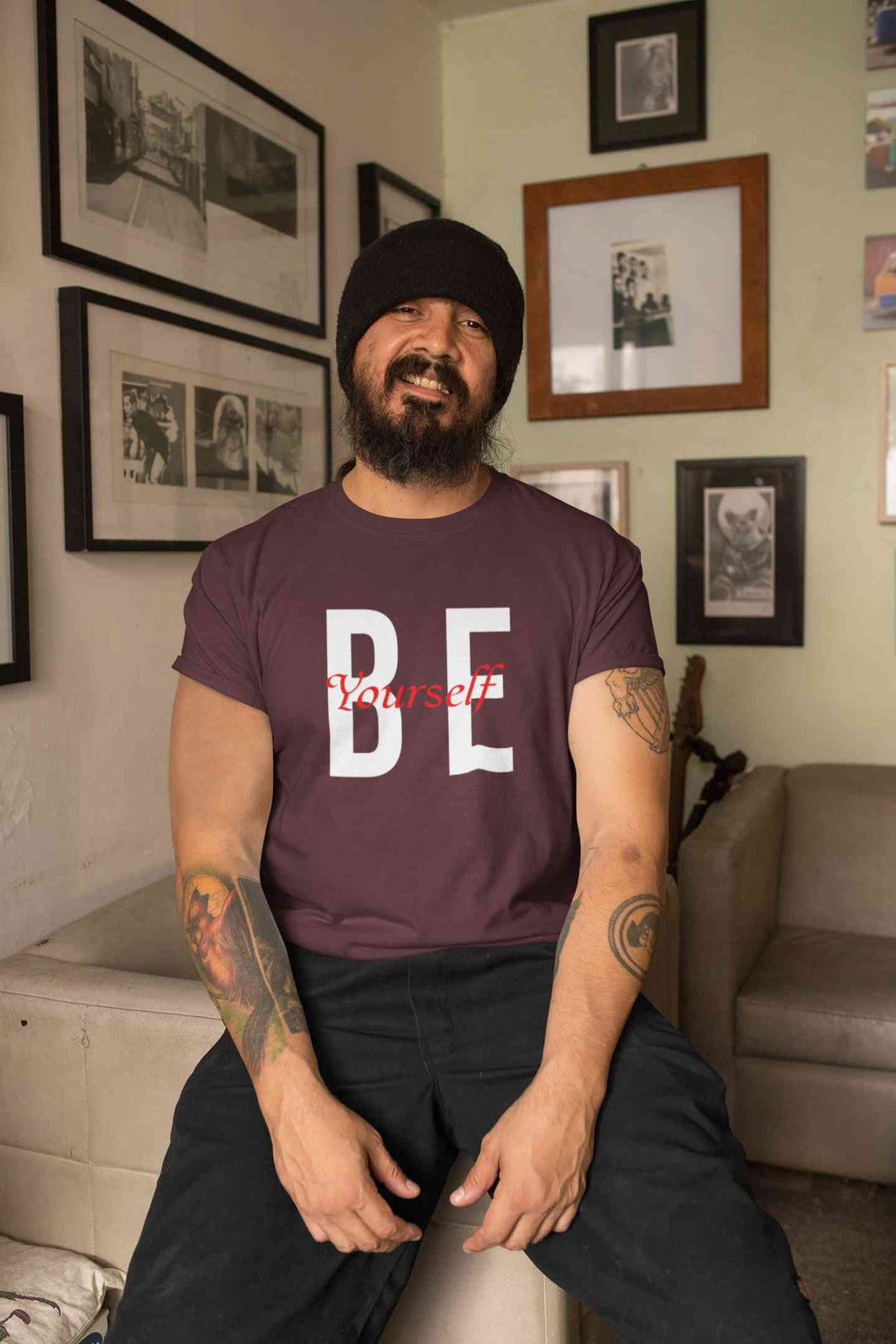 Be Yourself Mens Half Sleeves T-shirt- KidsFashionVilla