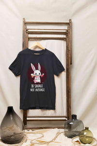 Be Savage Not Average Funny Graphic Quotes Mens Half Sleeves T-shirt- KidsFashionVilla