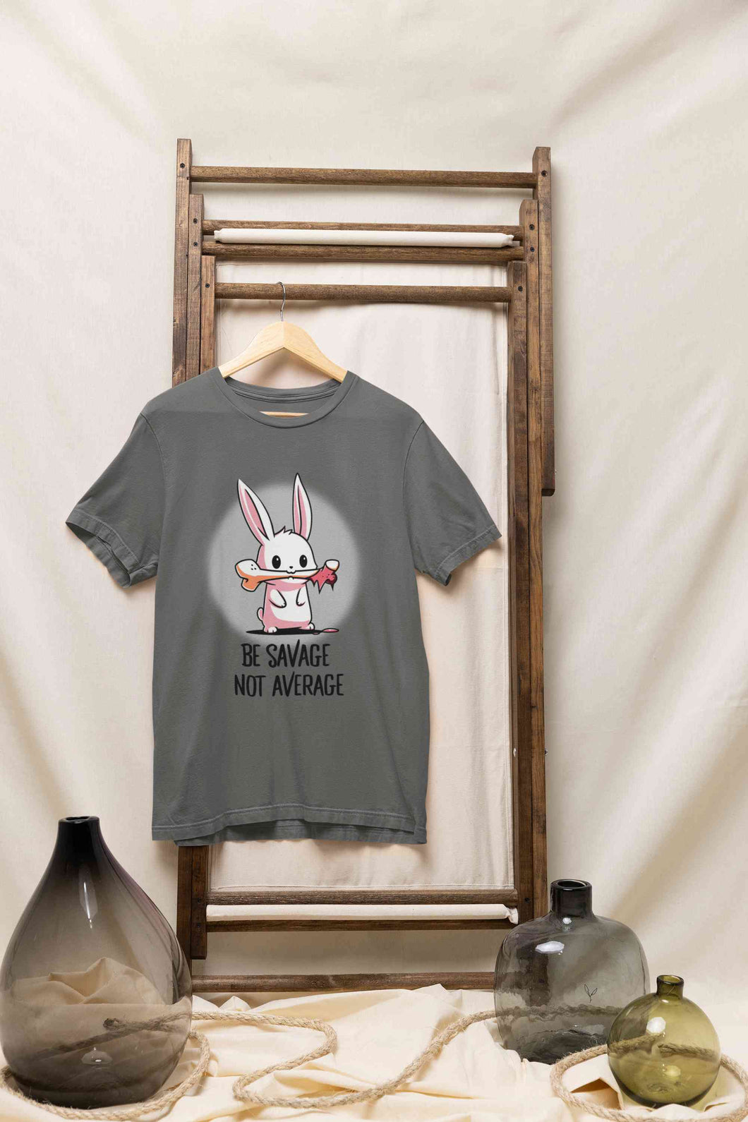 Be Savage Not Average Funny Graphic Quotes Mens Half Sleeves T-shirt- KidsFashionVilla