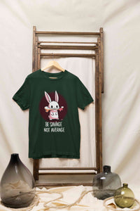 Be Savage Not Average Funny Graphic Quotes Mens Half Sleeves T-shirt- KidsFashionVilla