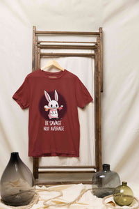 Be Savage Not Average Funny Graphic Quotes Mens Half Sleeves T-shirt- KidsFashionVilla