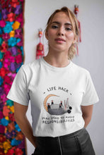 Load image into Gallery viewer, Life Hack Funny Women Half Sleeves T-shirt- KidsFashionVilla
