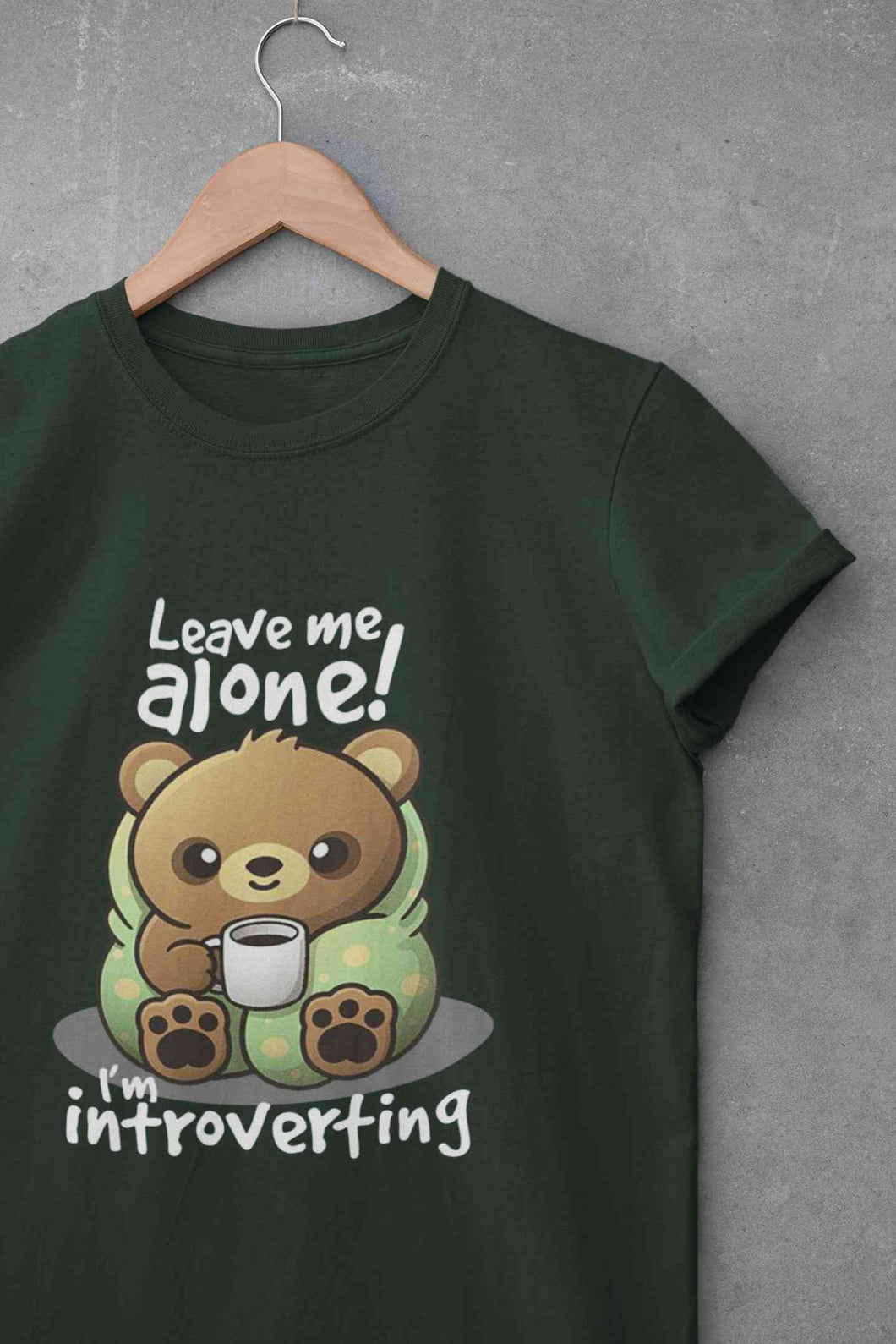 Leave Me Alone I Am Introverting Graphic Funny Quotes Mens Half Sleeves T-shirt- KidsFashionVilla