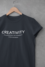 Load image into Gallery viewer, Creativity Quotes Women Half Sleeves T-shirt- KidsFashionVilla
