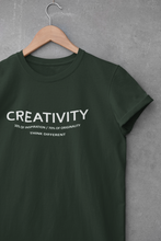 Load image into Gallery viewer, Creativity Quotes Women Half Sleeves T-shirt- KidsFashionVilla
