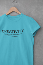 Load image into Gallery viewer, Creativity Quotes Women Half Sleeves T-shirt- KidsFashionVilla
