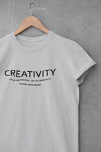 Load image into Gallery viewer, Creativity Quotes Women Half Sleeves T-shirt- KidsFashionVilla
