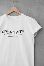 Load image into Gallery viewer, Creativity Quotes Women Half Sleeves T-shirt- KidsFashionVilla
