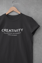 Load image into Gallery viewer, Creativity Quotes Women Half Sleeves T-shirt- KidsFashionVilla

