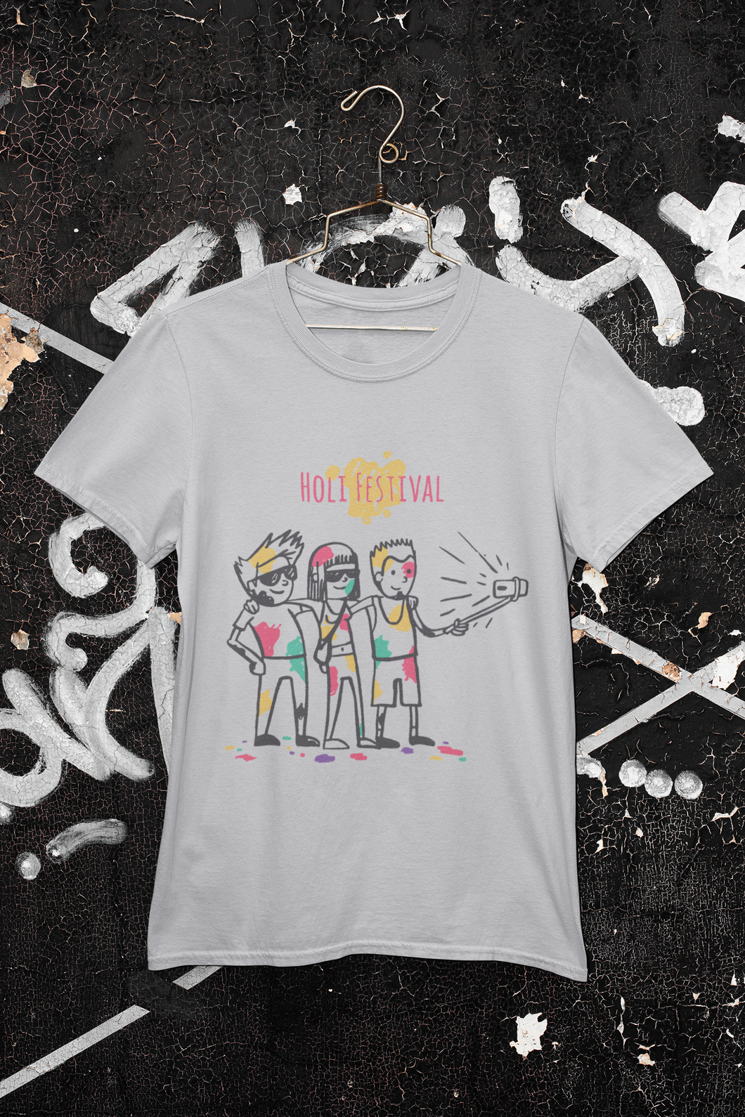 Friends Selfie Holi Women Half Sleeves T-shirt- KidsFashionVilla