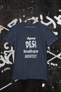 Apna Desi Indian Architect Profession Women Half Sleeves T-shirt- KidsFashionVilla