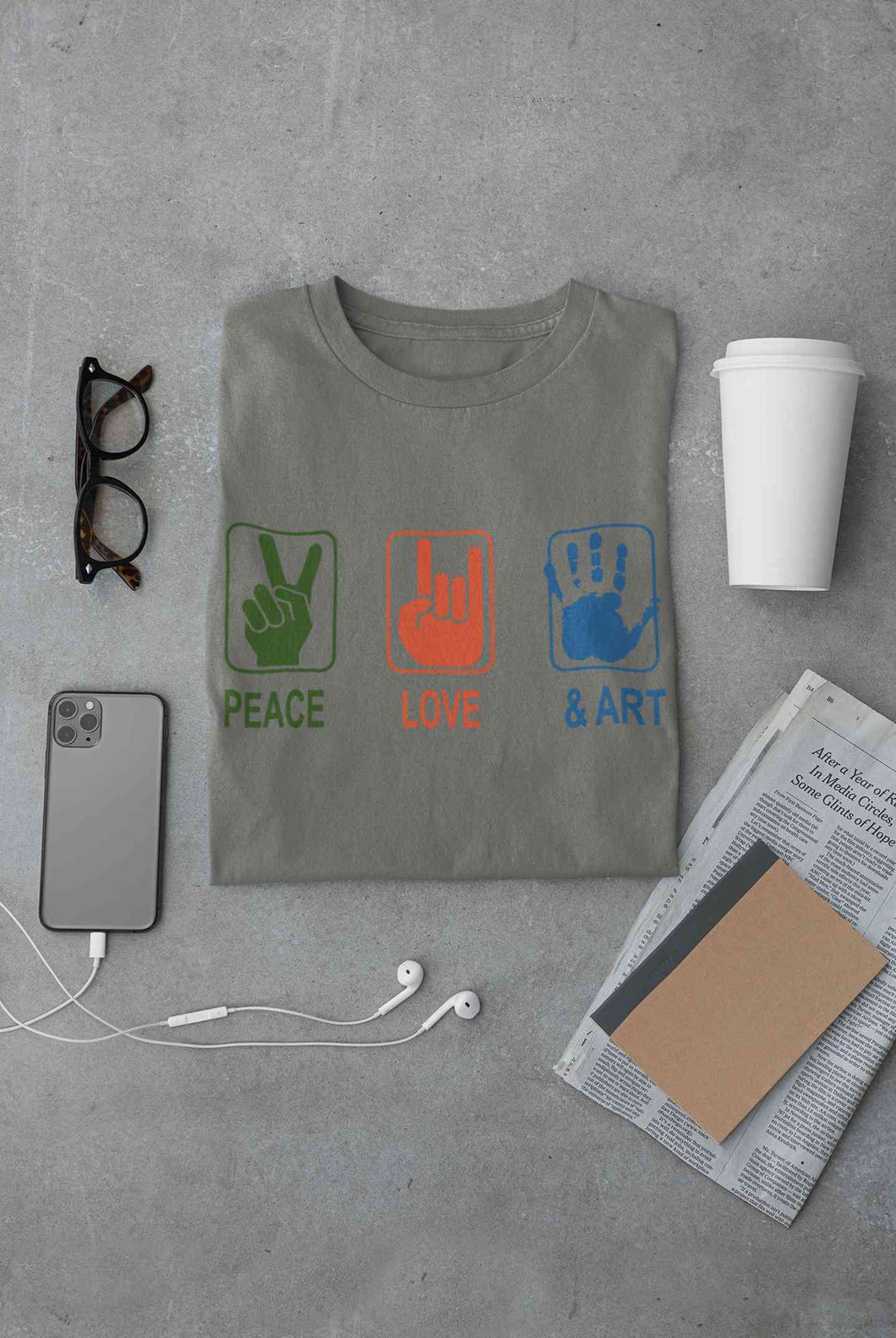 Peace Love And Art Women Half Sleeves T-shirt- KidsFashionVilla